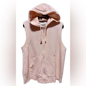 Susan Bristol Soft Cotton/Silk Pink Hoodie Vest